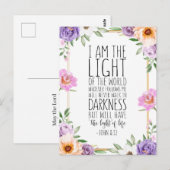 私は世の光である、ヨハネ 8:12 ポストカード (正面/裏面)