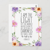 私は世の光です、ヨハネ 8:12 ポストカード (正面/裏面)