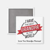 私は世界の最高の磁石におじいちゃんがいる マグネット (正面/裏面)