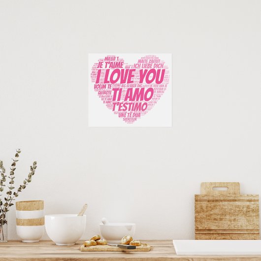 私は世界中であなたの言語が大好きだ ポスター (キッチン)