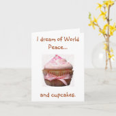 私は世界平和とカップケーキの夢…ノテカード カード (黄色い花)