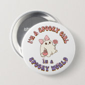 私は世界幽霊の不気味不気味な女だ 缶バッジ (正面&裏面)