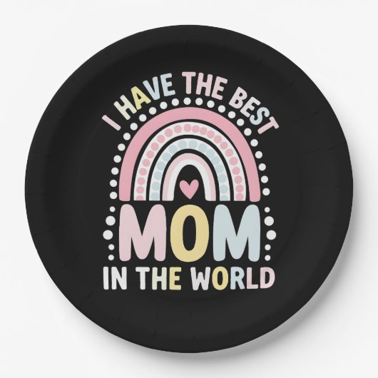 私は世界最高ののボホレインボーに母がいる ペーパープレート (正面)