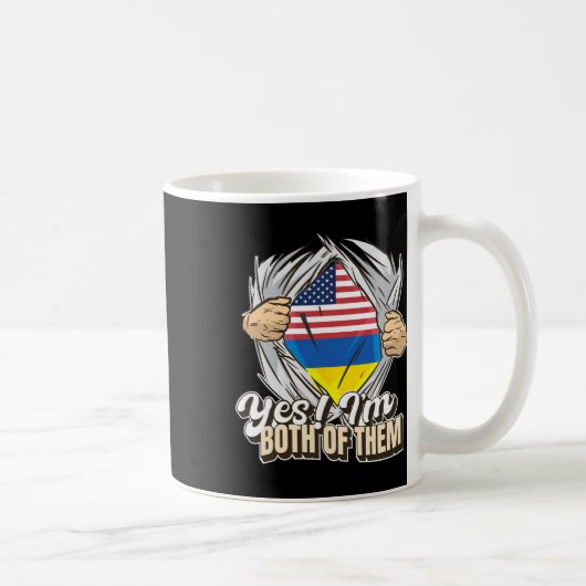 私は両方です ウクライナ 二重国籍 コーヒーマグカップ (右)