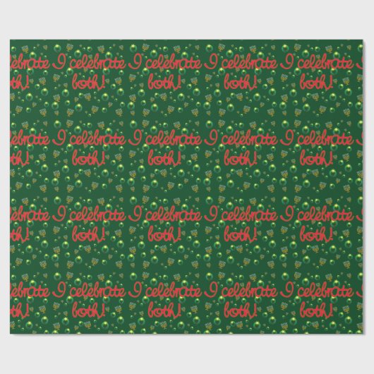 私は両方とも祝います! クリスマスおよびハヌカーのギフト用包装紙 ラッピングペーパー (フラット)