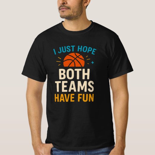 私は両方のチームがおもしろいを持っていることを願う Tシャツ (正面)