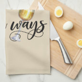 私は両方の道を行おもしろいくワインレッド白の恋人 キッチンタオル (四つ折り)