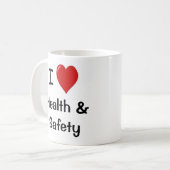 私は両面保健及び安全性を-愛します コーヒーマグカップ (正面左)