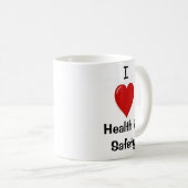 私は両面健康及び安全を-愛します コーヒーマグカップ (正面右)