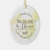 私は中国および背部クリスマスのオーナメントに愛します セラミックオーナメント (右)