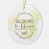私は中国および背部クリスマスのオーナメントに愛します セラミックオーナメント (左)