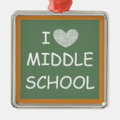 私は中学校を愛します メタルオーナメント (正面)
