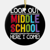 私は中学校を見て下さ来い セラミックオーナメント (正面)