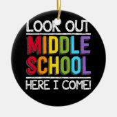 私は中学校を見て下さ来い セラミックオーナメント (正面)