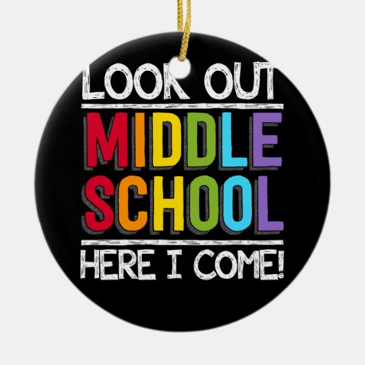 私は中学校を見て下さ来い セラミックオーナメント (正面)