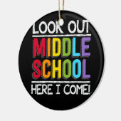 私は中学校を見て下さ来い セラミックオーナメント (左)