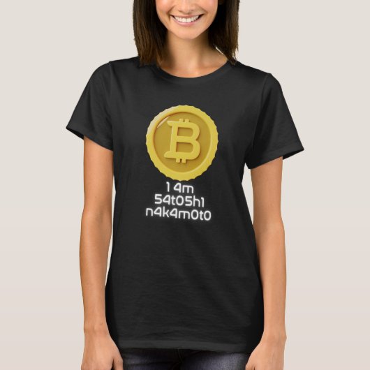 私は中本聡ビットコインNFT暗号通貨 Tシャツ (正面)