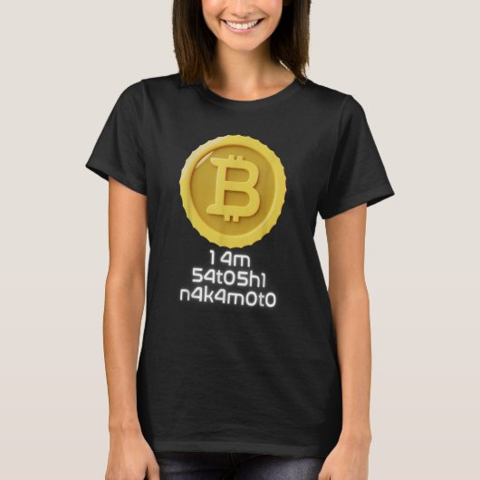 私は中本聡ビットコインNFT暗号通貨 Tシャツ (正面)