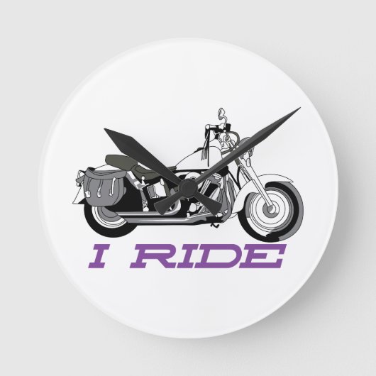 私は乗ります ラウンド壁時計 (正面)