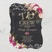 私は乗組員の素朴なブライダルシャワーの招待状の花模様をします 招待状 (正面/裏面)