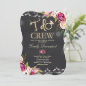 私は乗組員の素朴なブライダルシャワーの招待状の花模様をします 招待状 (スタンド正面)