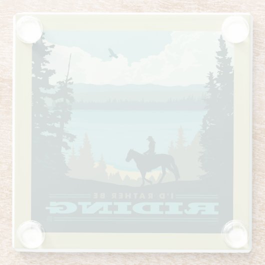 私は乗馬したい ガラスコースター (裏面)