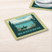 私は乗馬したい スクエアペーパーコースター (アングル)