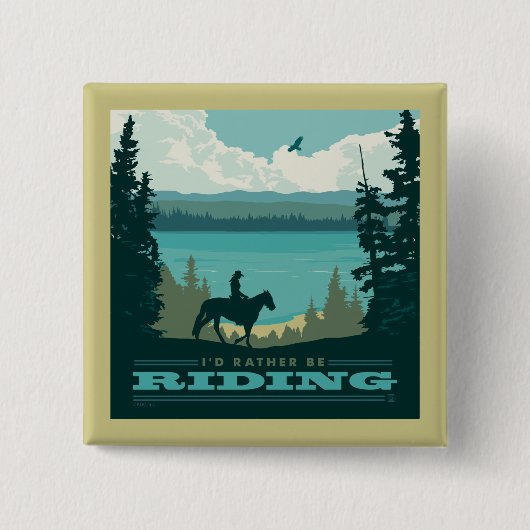 私は乗馬したい 缶バッジ (正面)