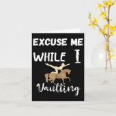 私は乗馬の馬術の里をヴォールティング中に申し訳ない カード (黄色い花)