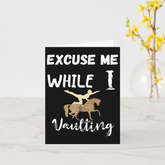 私は乗馬の馬術の里をヴォールティング中に申し訳ない カード (黄色い花)