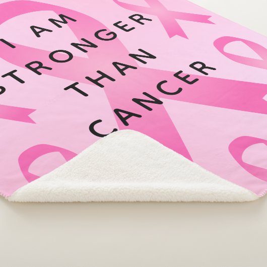 私は乳がんピンク引用文より強い シェルパブランケット (3/4)