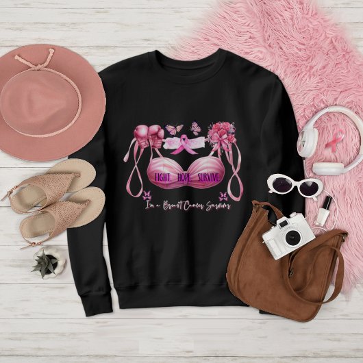 私は乳がん生存者ピンクリボンだ スウェットシャツ