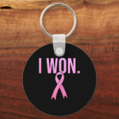 私は乳がん生存者認識度月報ピンクを獲得 キーホルダー (正面)