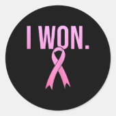 私は乳がん生存者認識度月報ピンクを獲得 ラウンドシール (正面)