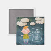 私は乳製品のピーナッツの甘い女の子にアレルギー素朴がある マグネット (正面/裏面)