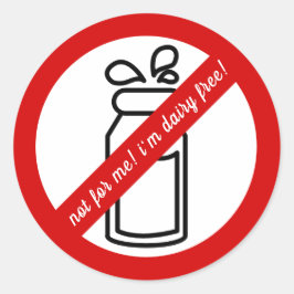 私は乳製品を使わない！乳製品アレルギー警告 ラウンドシール