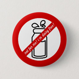 私は乳製品を使わない！乳製品アレルギー警告 缶バッジ