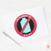 私は乳製品アレルギーのシンボルキッズにアレルギーがある ラウンドシール (封筒)