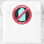 私は乳製品アレルギーのシンボルキッズにアレルギーがある ラウンドシール (バッグ)