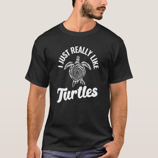私は亀がとても好きだ Tシャツ (正面)