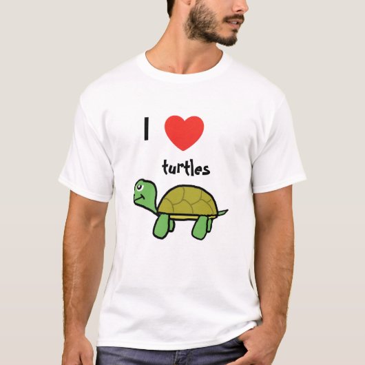 私は亀が大好きだ Tシャツ (正面)