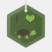 私は亀が大好き ガラスオーナメント (正面)