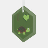 私は亀が大好き ガラスオーナメント (正面左)