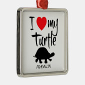 私は亀が大好き メタルオーナメント (右)