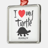 私は亀が大好き メタルオーナメント (左)