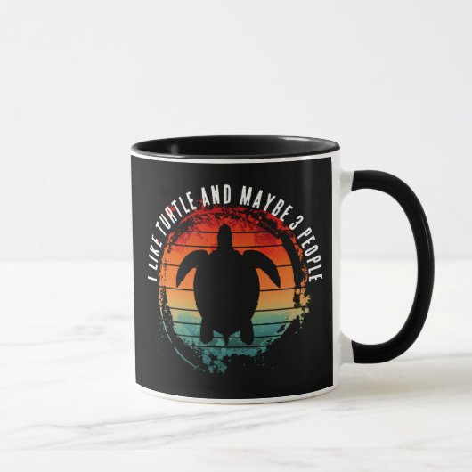私は亀が好きで、3人くらいかな マグカップ (右)