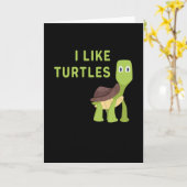 私は亀が好き カード (黄色い花)