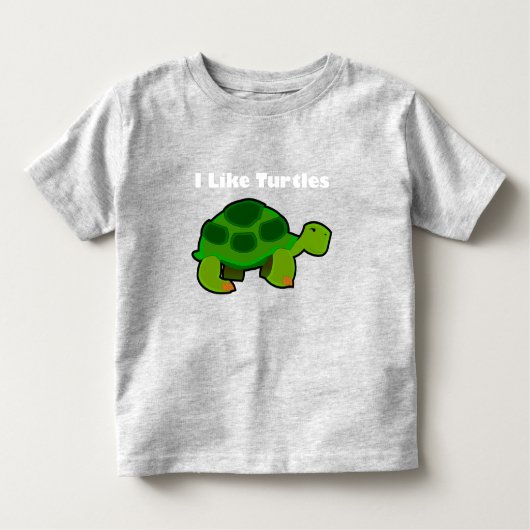 私は亀が好き – 幼児素晴らしジャージーTシャツ トドラーTシャツ (正面)