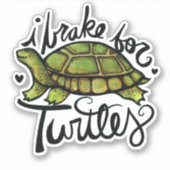 私は亀のかわいいカメ愛好家のためのブレーキ自然アート シール (正面)