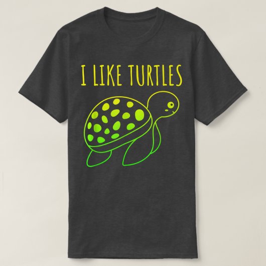 私は亀のかわいい亀が好きだ Tシャツ (デザイン正面)